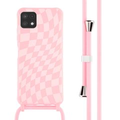 imoshion Coque design en silicone avec cordon Samsung Galaxy A22 (5G) - Retro Pink