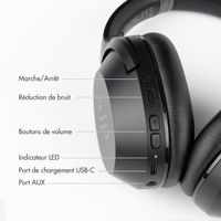 Selencia Casque sans fil Urban Play - Réduction active du bruit (ANC) - Avec étui de rangement - Midnight Black