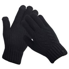 Selencia Gants Tactiles Effet Laine - Femme - Taille M - Noir