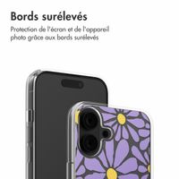 imoshion Coque design pour iPhone 16 - Tropical Violet Flowers Connect