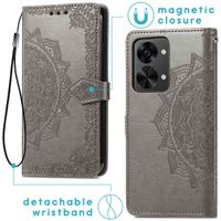 imoshion Etui de téléphone portefeuille Mandala OnePlus Nord 2T - Gris