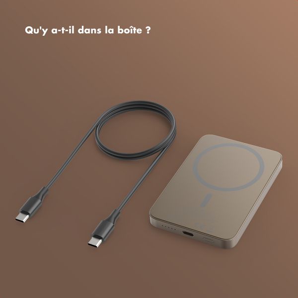 Selencia Powerbank Vivid 5 000 mAh - MagSafe et Qi2 - Desert Gold / Leopard