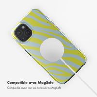 Selencia Coque arrière Vivid avec MagSafe Apple iPhone 15 - Zebra Winter Sky Titanium Yellow
