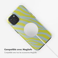 Selencia Coque arrière Vivid Tough avec MagSafe iPhone 15 - Zebra Winter Sky Titanium Yellow