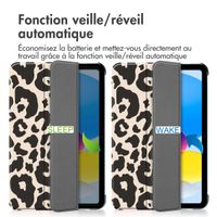 imoshion Coque tablette Design Trifold Apple iPad 11 (2025) 11 pouces A16 / iPad 10 (2022) 10.9 pouces - Leopard