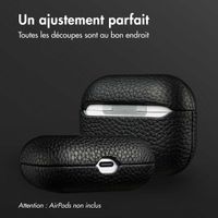 Accezz Coque en Cuir véritable Apple AirPods Pro - Noir
