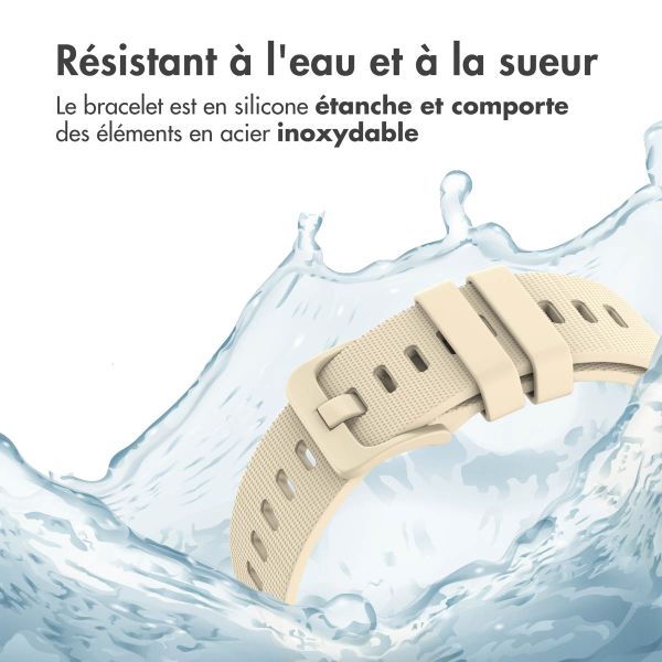 imoshion Bracelet sport en silicone avec boucle - Connexion universelle 22 mm - Beige