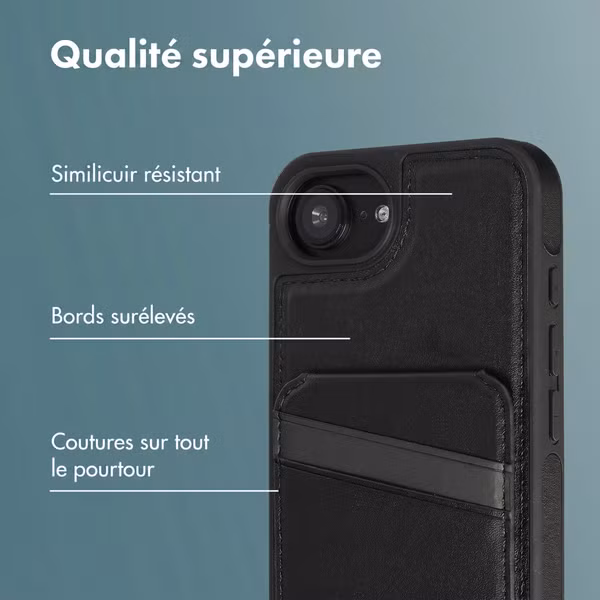 imoshion Coque arrière avec porte-cartes et support Apple iPhone 17e / 16e - Noir