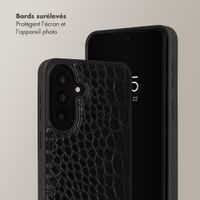 Selencia Coque de télephone Nova Croco avec cordon et porte-cartes Samsung Galaxy A57 (5G) - Noir