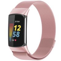 imoshion Bracelet magnétique milanais le Fitbit Charge 5 / Charge 6 - Taille S - Rose