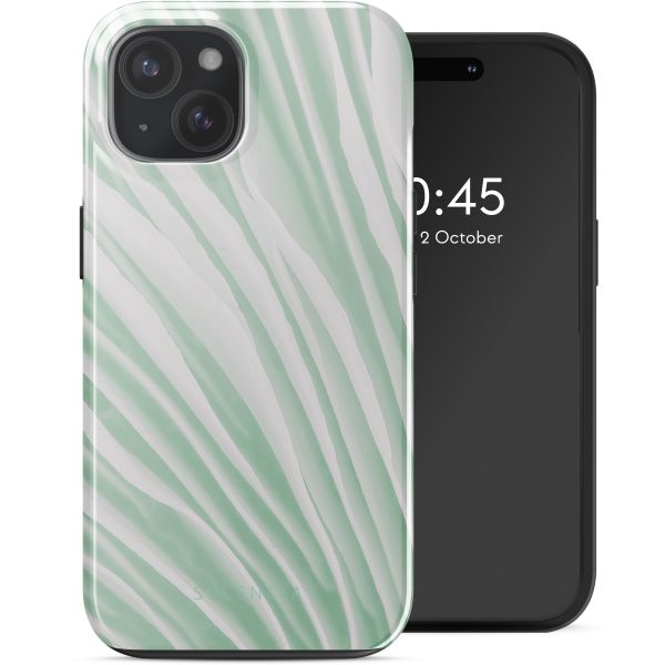 Selencia Coque arrière Vivid avec MagSafe Apple iPhone 15 - Nature Grayed Jade