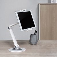 Neomounts Support de tablette de bureau - 7 à 12.9 pouces - Bras flexible - Réglable - Universel - Blanc