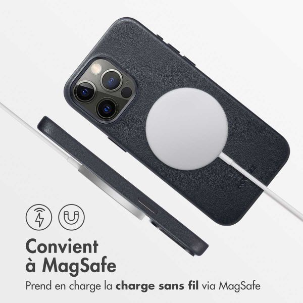 Accezz Coque arrière en cuir avec MagSafe iPhone 15 Pro Max - Onyx Black