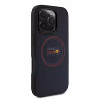 Red Bull Racing Coque en cuir PU maillé MagSafe Apple iPhone 16 Pro Max - Navy