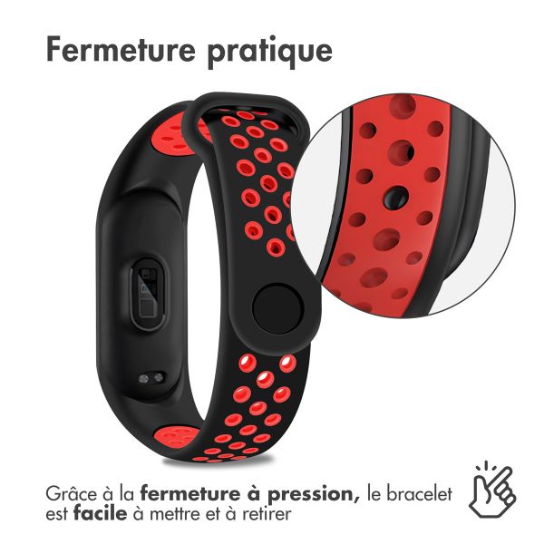 imoshion Bracelet sportif en silicone Xiaomi Mi Band 7 - Noir / Rouge