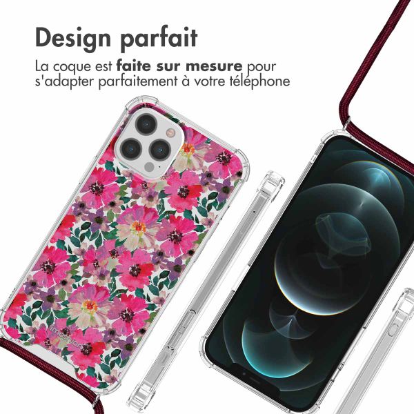 imoshion Coque Design avec cordon Apple iPhone 12 (Pro) - Flower Water