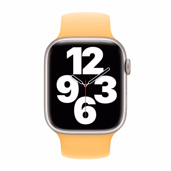 Apple Bracelet Boucle unique en Silicone Apple Watch | 44/45/46/49 mm - Taille 11 - Sunglow