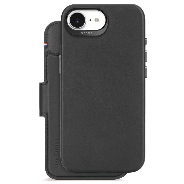 Decoded Portefeuille détachable 2 en 1 en cuir MagSafe Apple iPhone 16e - Noir