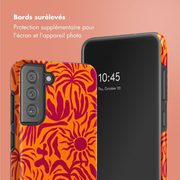 Selencia Coque arrière Vivid Samsung Galaxy S21 FE - Tropical Vibes Apricot