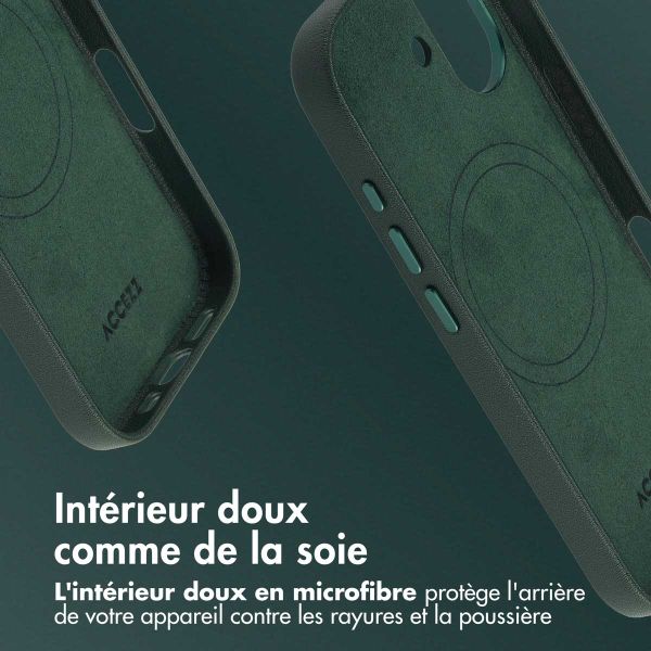Accezz Coque arrière en cuir avec MagSafe Apple iPhone 17 - Cedar Green