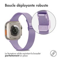 imoshion Bracelet pliant Milanese Apple Watch Series 1-10 / SE / Ultra (2) - 42/44/45/46/49 mm - Violet