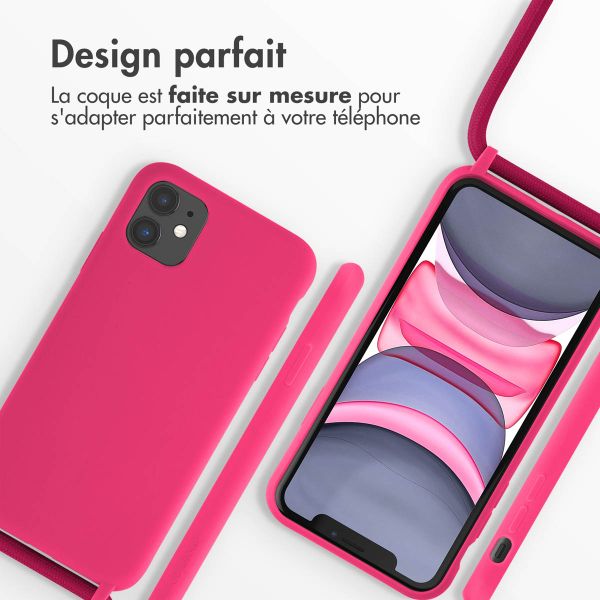 imoshion ﻿Coque en silicone avec cordon iPhone 11 - Rose Fluo