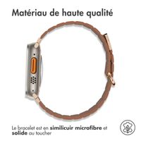 imoshion Bracelet en cuir magnétique Apple Watch Series 1-10 / SE / Ultra (2) - 42/44/45/46/49 mm - Brun