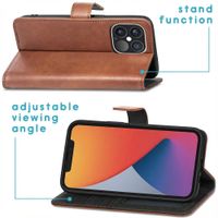 imoshion Étui de télephone portefeuille de luxe Apple iPhone 13 Pro - Marron