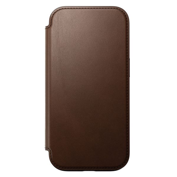 Nomad Étui de télephone portefeuille Modern Leather Folio Apple iPhone 16 Pro - Marron