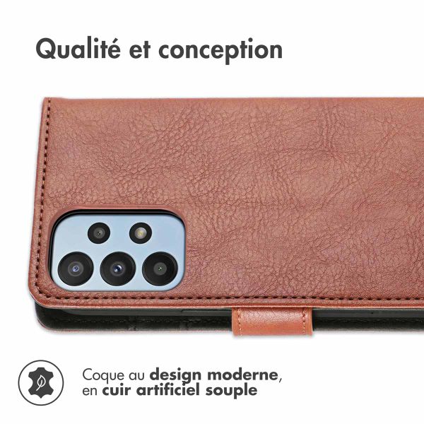 imoshion Étui de téléphone portefeuille Luxe Samsung Galaxy A23 (5G) - Brun