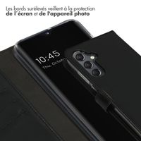 Selencia Étui portefeuille en cuir véritable Samsung Galaxy A25 (5G) - Noir