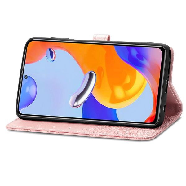 imoshion Etui de téléphone portefeuille Mandala Xiaomi Redmi Note 11 Pro - Rose Dorée