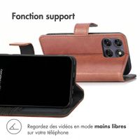 imoshion Étui de télephone portefeuille de luxe Motorola Moto G77 - Marron