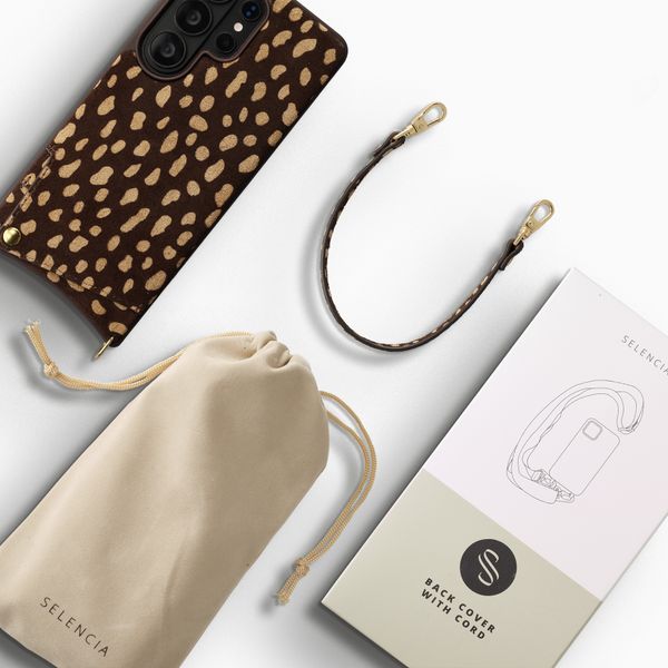 Selencia Nova coque arrière en cuir véritable avec porte-cartes Samsung Galaxy S26 Ultra - Fawn Chic