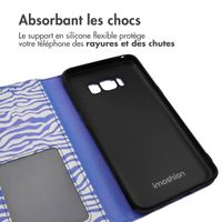 imoshion Étui de télephone portefeuille Design Samsung Galaxy S8 - White Blue Stripes