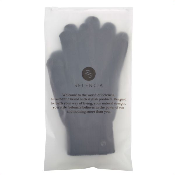 Selencia Gants Tactiles Tricotés - Taille Unique - Noir