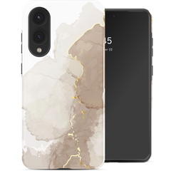 Selencia Coque arrière Vivid Samsung Galaxy S25 Edge - Marble Light Brown