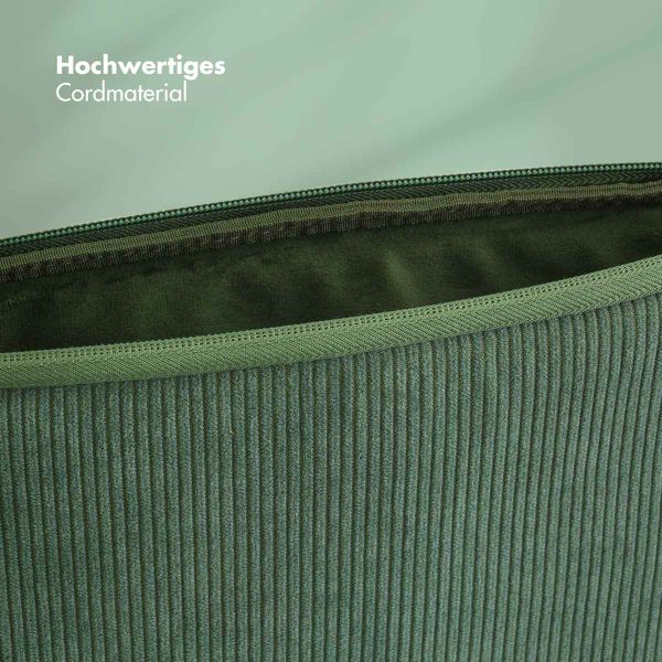 Selencia Pochette ordinateur Corduroy 15-16 pouces - Sage Green