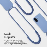 imoshion Coque arrière Color avec cordon amovible et MagSafe Apple iPhone 16 - Ash Blue