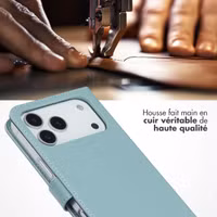 Selencia Étui portefeuille en cuir véritable Apple iPhone 17 Pro Max - Lichtbruin