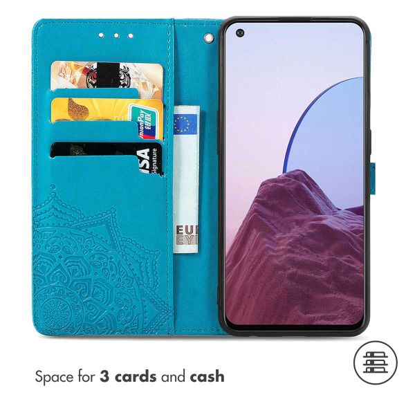 imoshion Etui de téléphone portefeuille Mandala Oppo Reno8 Lite - Turquoise