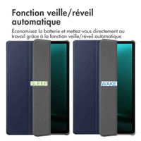 imoshion Coque tablette Trifold Samsung Galaxy Tab S10 Plus / Tab S9 FE Plus / Tab S9 Plus - Bleu foncé