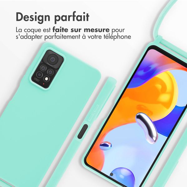 imoshion Coque en silicone avec cordon Xiaomi Redmi Note 11 Pro - Vert menthe