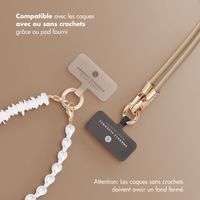 Selencia Ensemble de cordons pour téléphone avec perles et coquillages - Beige