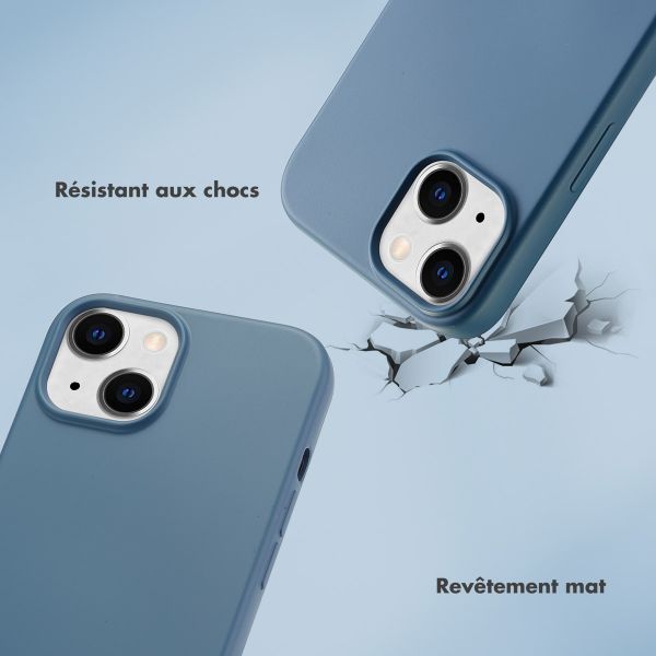 Selencia Coque avec dragonne de luxe iPhone 15 - Bleu