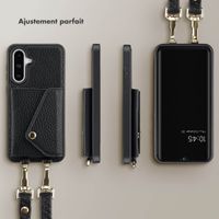 Selencia Coque à cordon avec porte-cartes enveloppe Sera Samsung Galaxy A36 / A56 - Noir