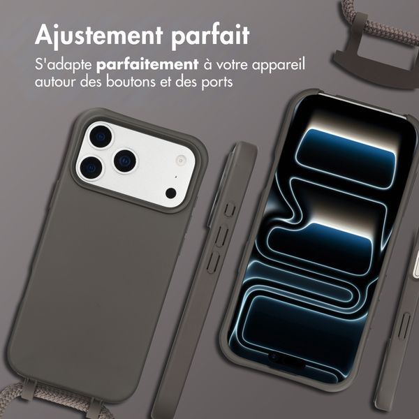 imoshion Coque arrière Color avec cordon amovible et MagSafe Apple iPhone 17 Pro - Black Coffee