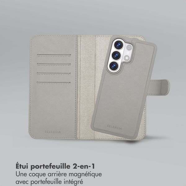Selencia Étui portefeuille amovible Olyn avec MagSafe Samsung Galaxy S26 Ultra - Gris