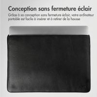 Accezz Leather Pochette ordinateur Apple MacBook 13 pouces - Noir