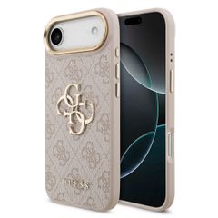 Guess Coque 4G Metal Logo Backcover Apple iPhone Air - Gold Edge - Pink